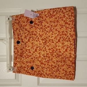 Nwt, Women's High-rise Chino Mini Skirt by Wild Fable in a rust color floral